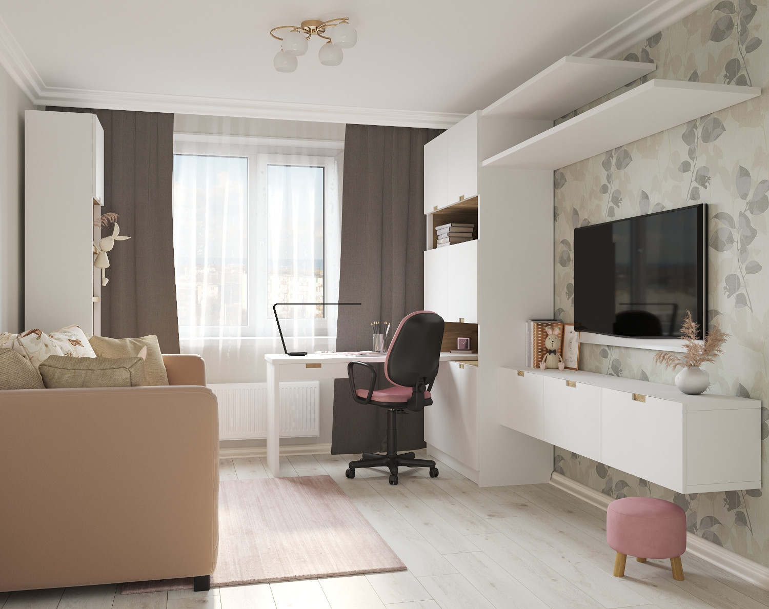 Квартира со вкусом для семьи из 3-х человек