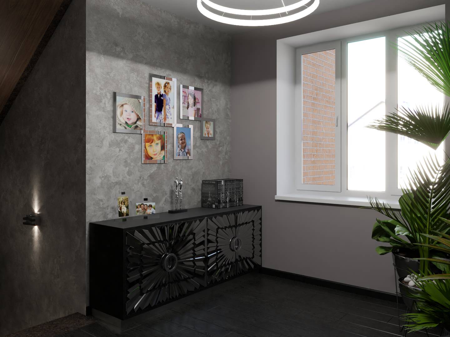 Холл 2 этажа с ботаническим садом