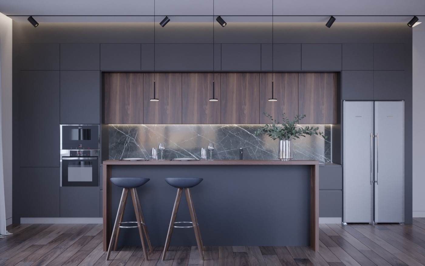 Кухня. Дизайн-проект коттеджа в Московской области