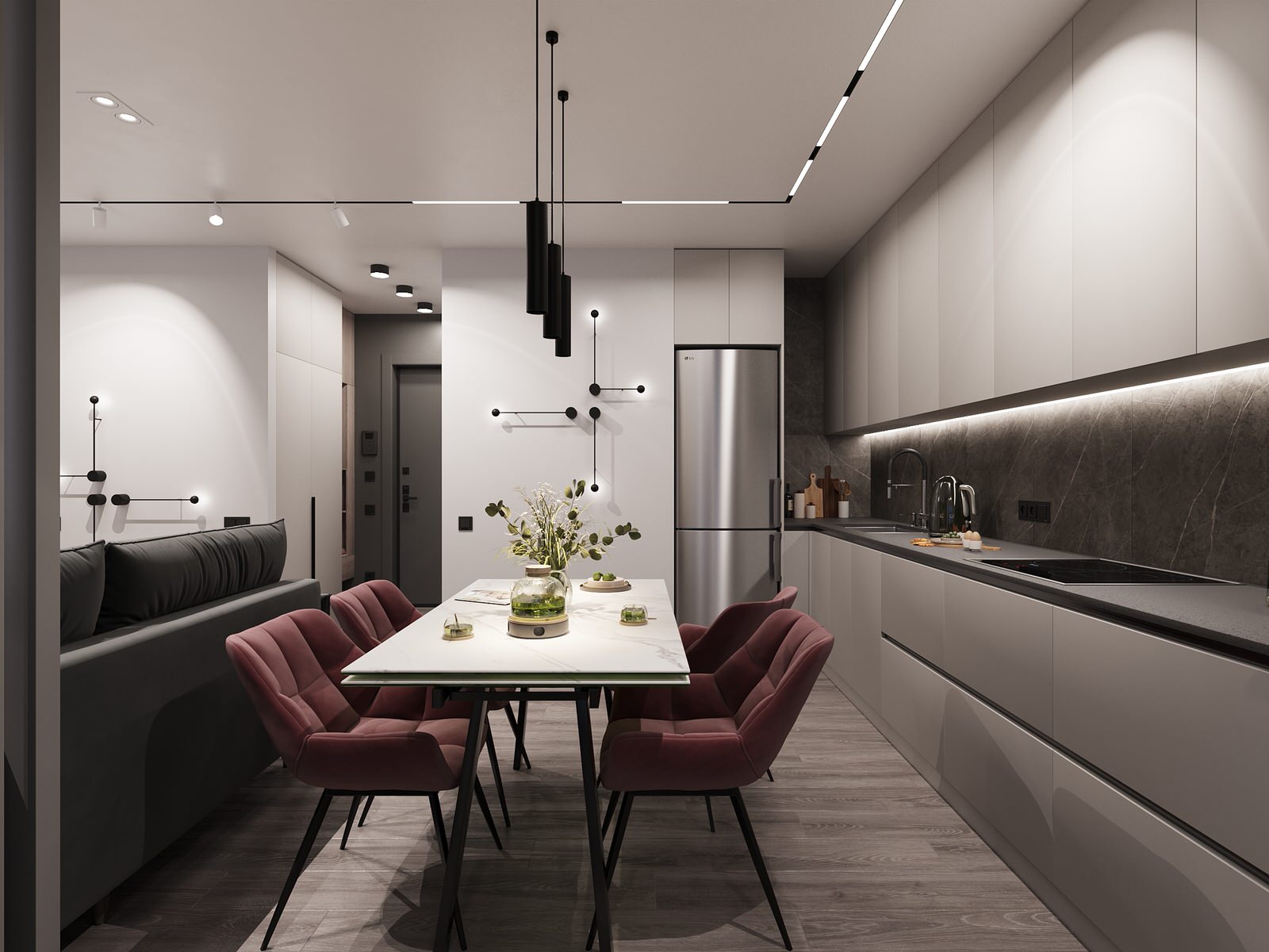 Дизайн-проект 2-х комнатной квартиры в сдержанном стиле