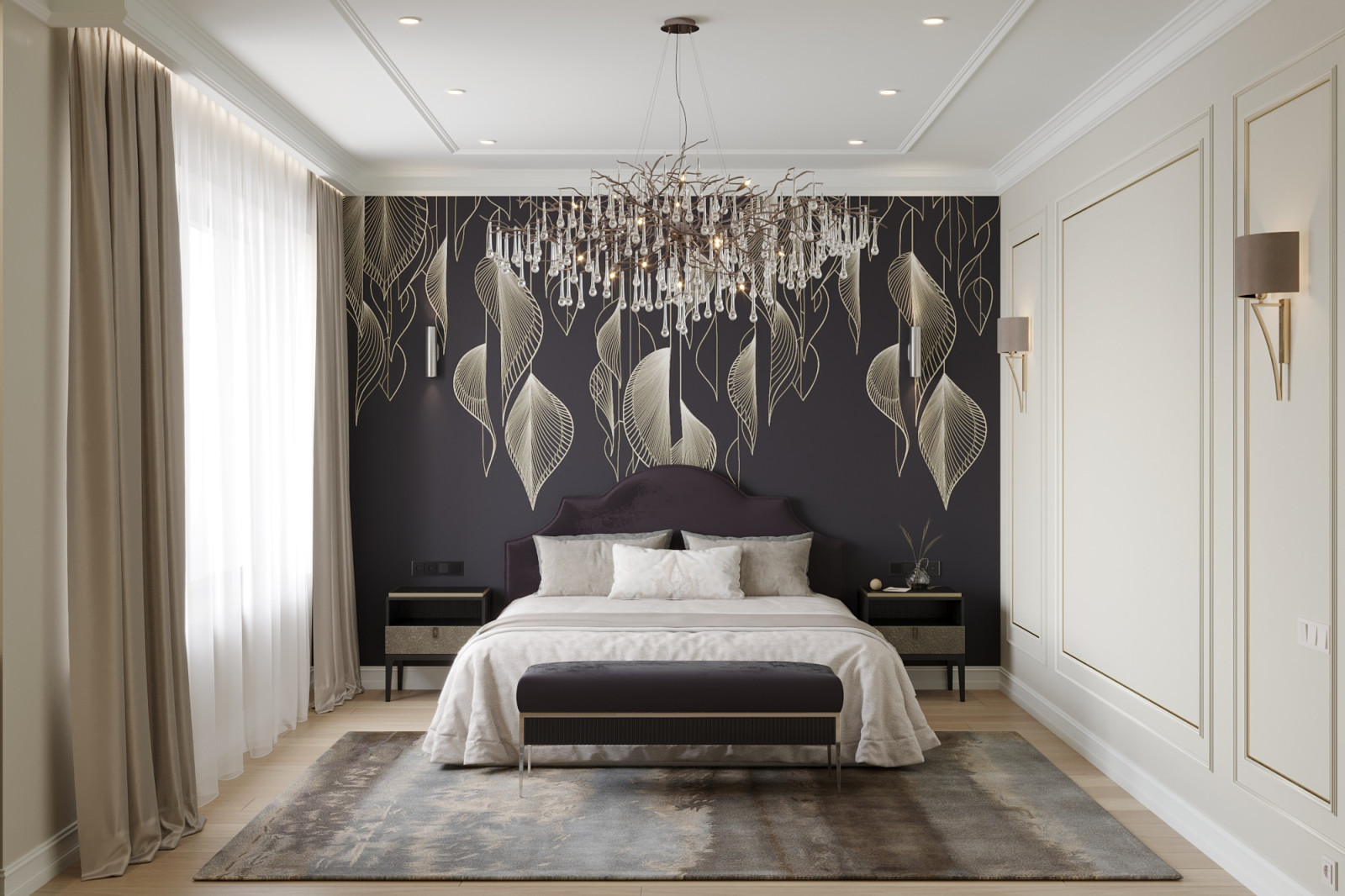 Обложка проекта: Спальня в неоклассике