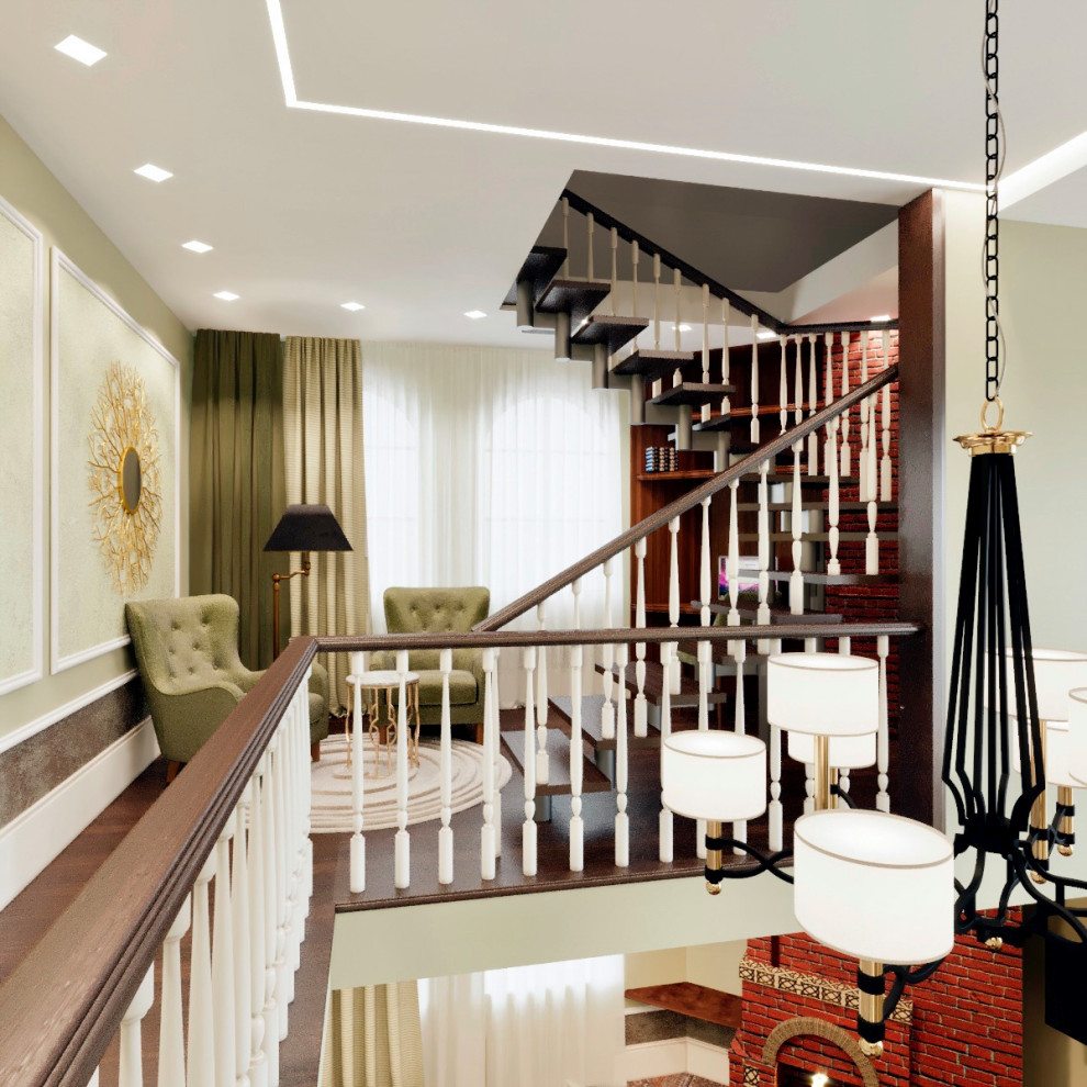 Визуализация проекта загородного дома в классическом стиле.