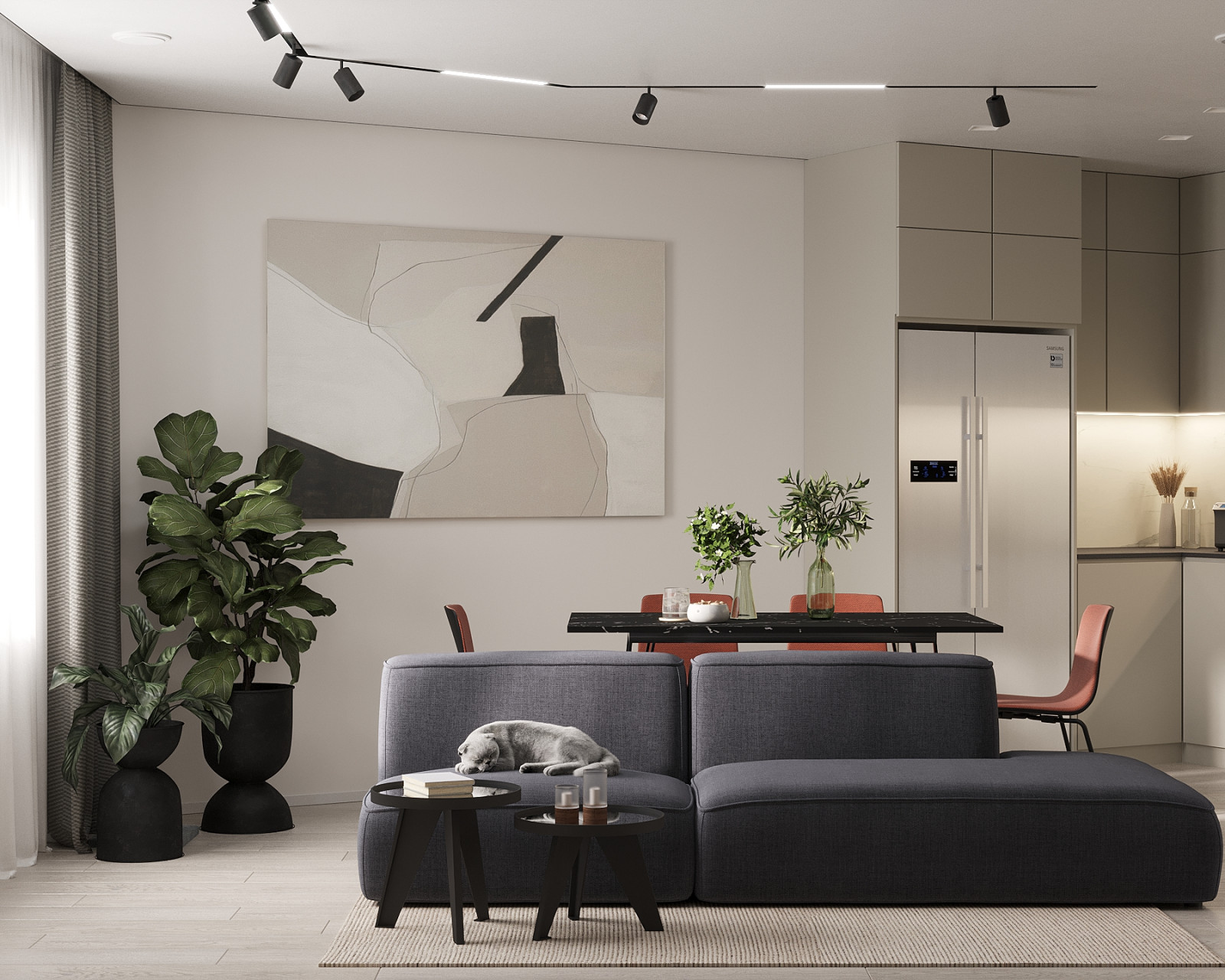 Современный интерьер в ЖК «Znak», Ижевск, 73 кв. м2