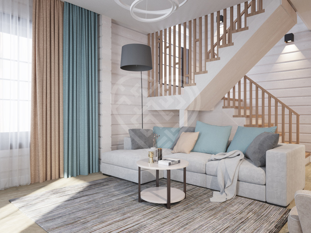 Дизайн интерьера дома из клеёного бруса в Подмосковье