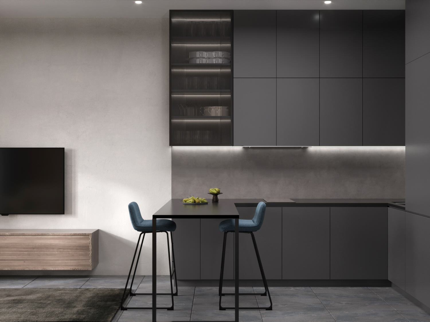 проект 1-комнатной квартиры MINIMALISM & LOFT