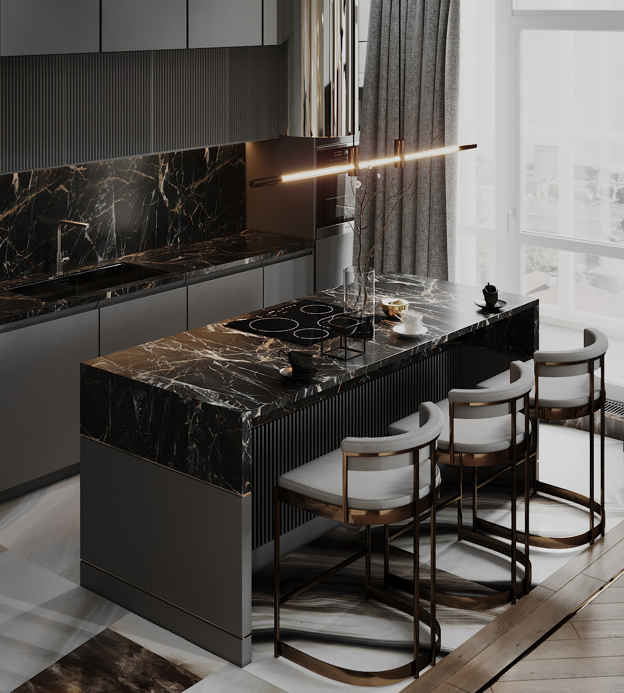 Интерьер 3-комнатной квартиры в ЖК Два ангела