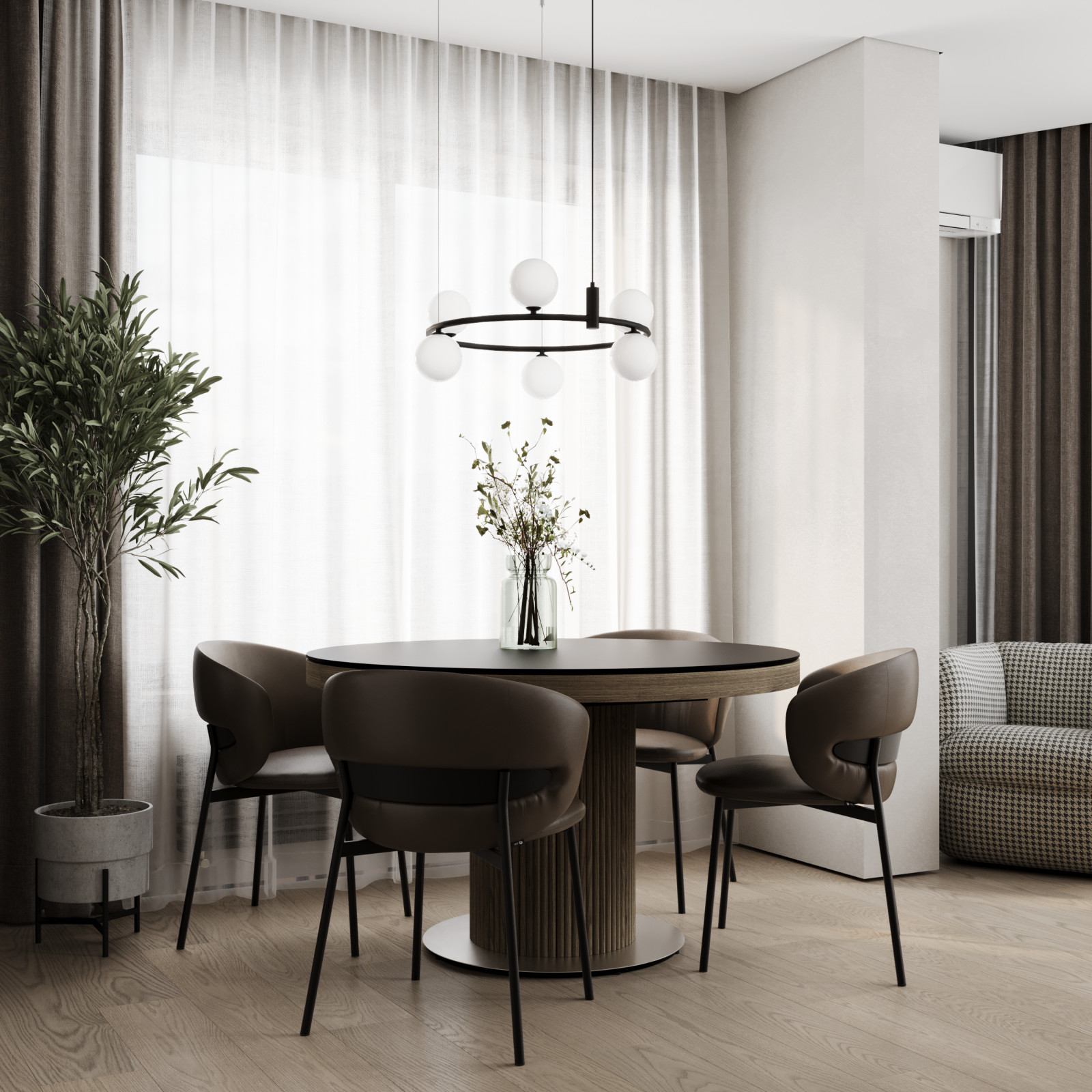 Интерьер квартиры с панорамными окнами