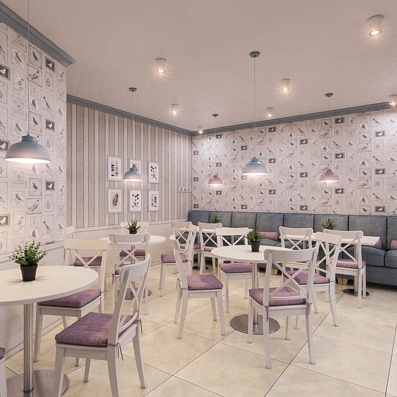 Кафе в нежном стиле, 85 кв.м.