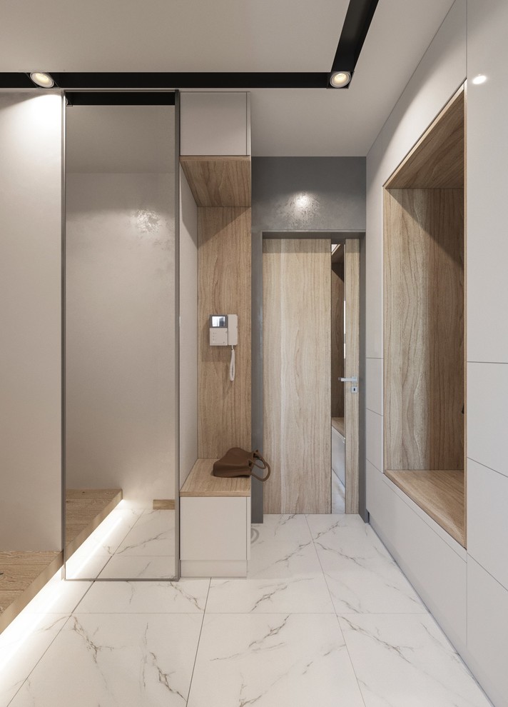 Визуализация кухни и гостинной в современном стиле для студии kv-design