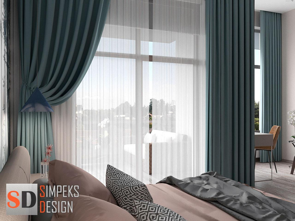 Цвет Тиффани в спальне