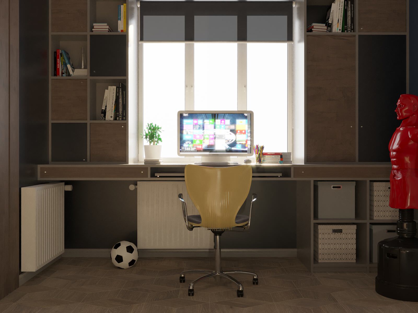 Комната для мальчика-подростка в проекте 2-х комнатной квартиры для молодой семь