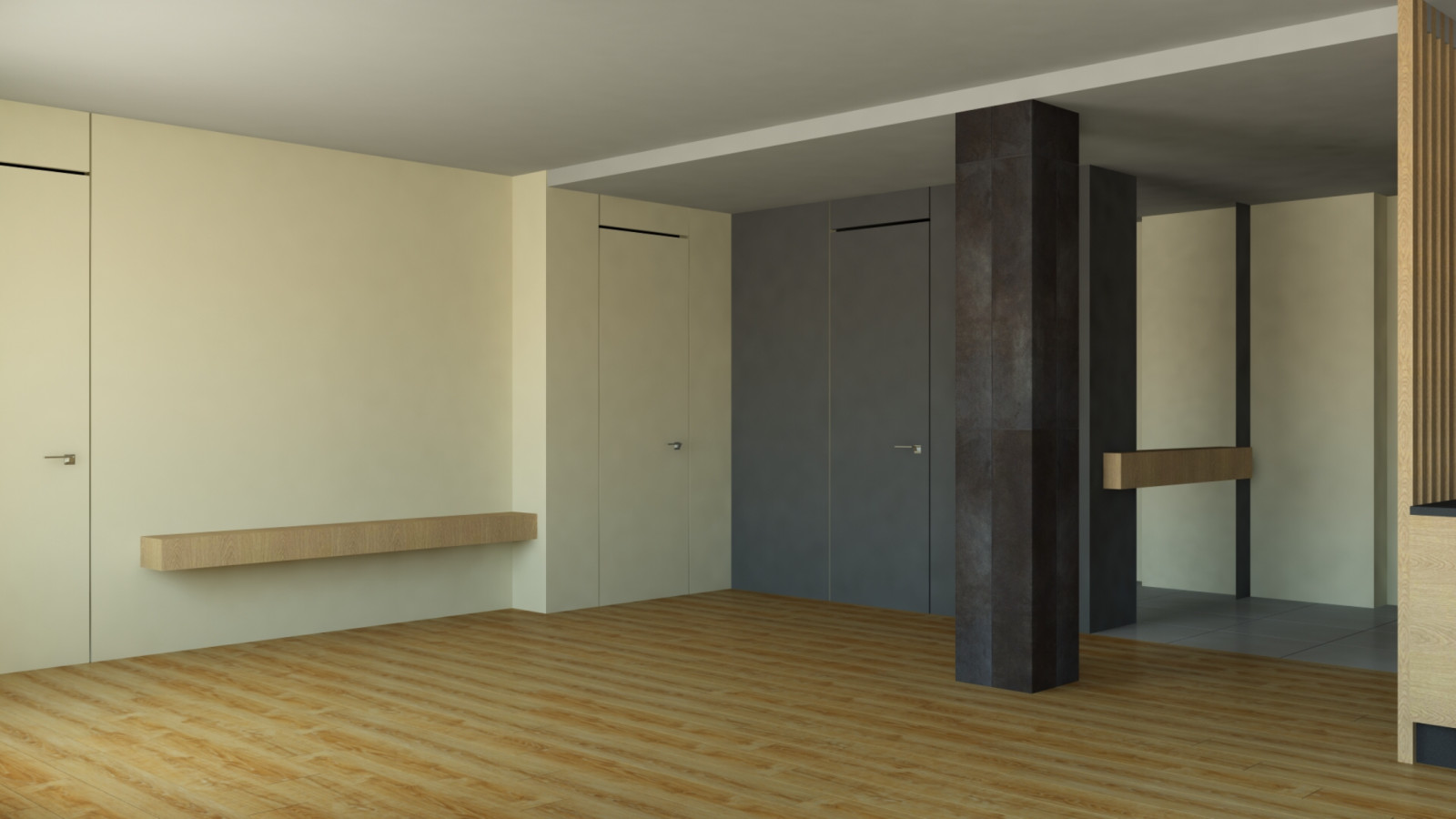 дизайн - проект квартиры 84 м2 с гостиной 42 м2