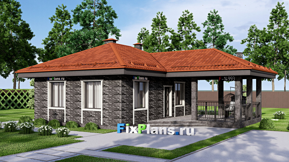 Проект одноэтажного дома 11х13м S81м2 F-14993
