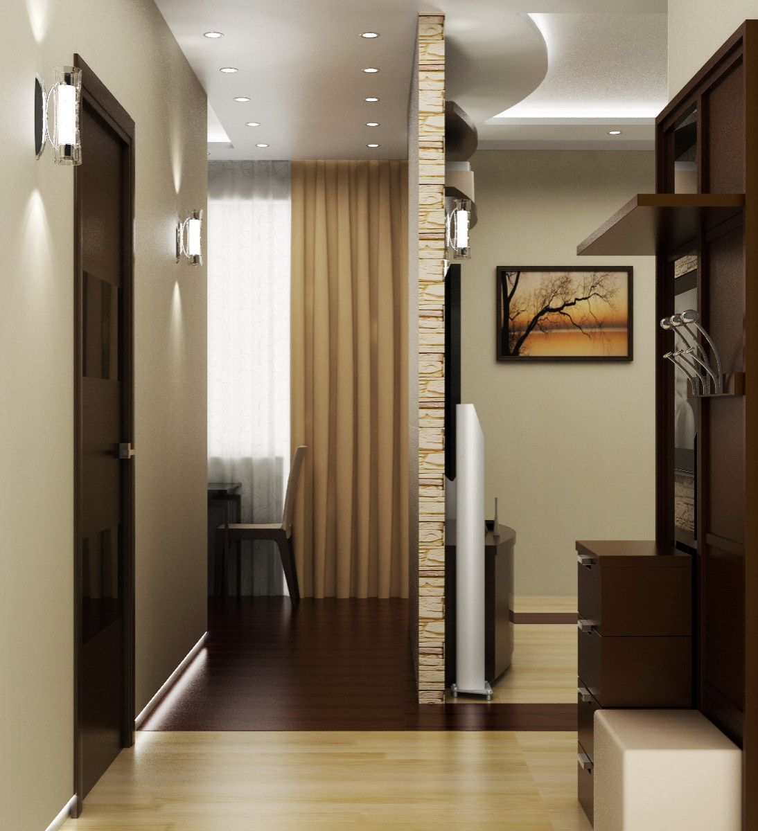 Дизайн 1-комнатной квартиры Молоково