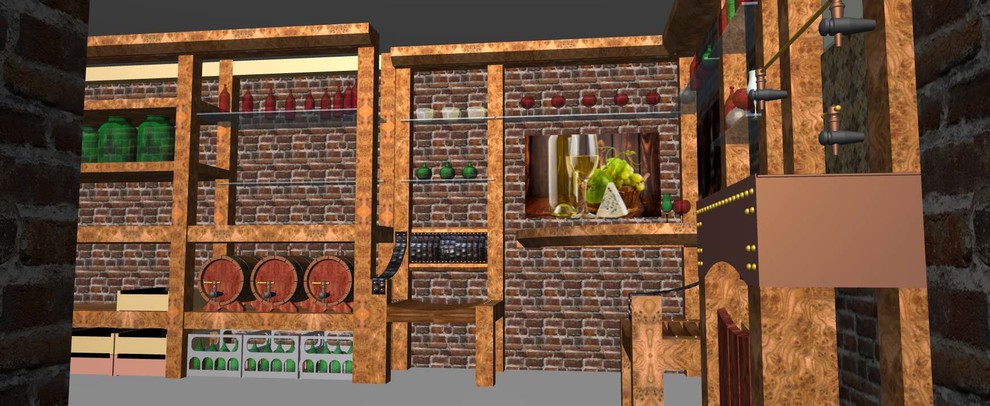 Винный погребок вид от умывальника