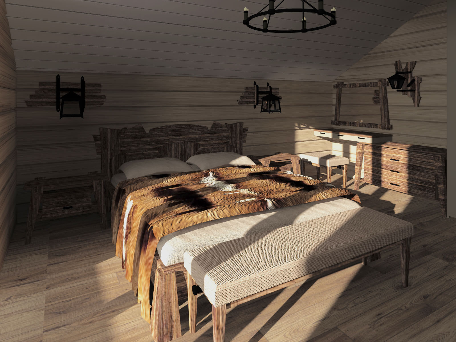 Деревянный дом в современном прочтении, 2 этаж