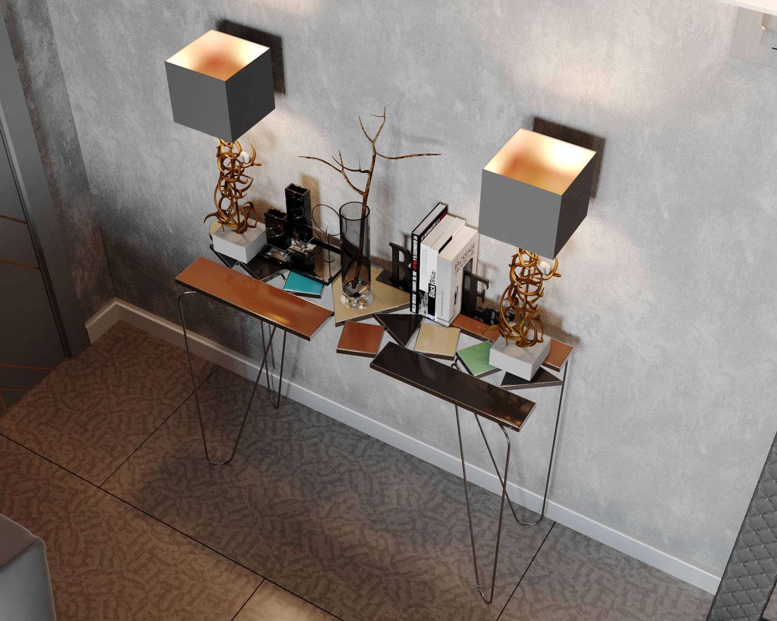 Models in party dresses - дизайн квартиры в стиле лофт и ар-деко, 54 кв.м.