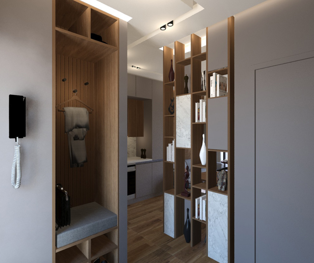 Квартира в современном стиле в ЖК "Селигер сити", прихожая