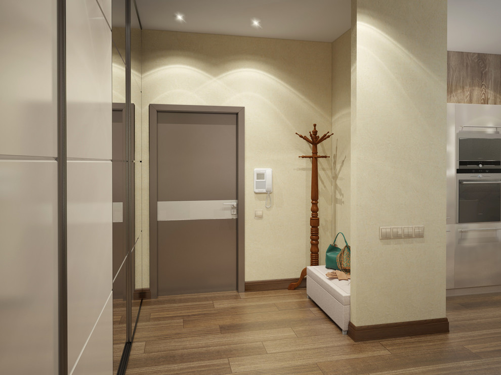 3D визуализация | Квартира в кремовых тонах с яркими акцентами