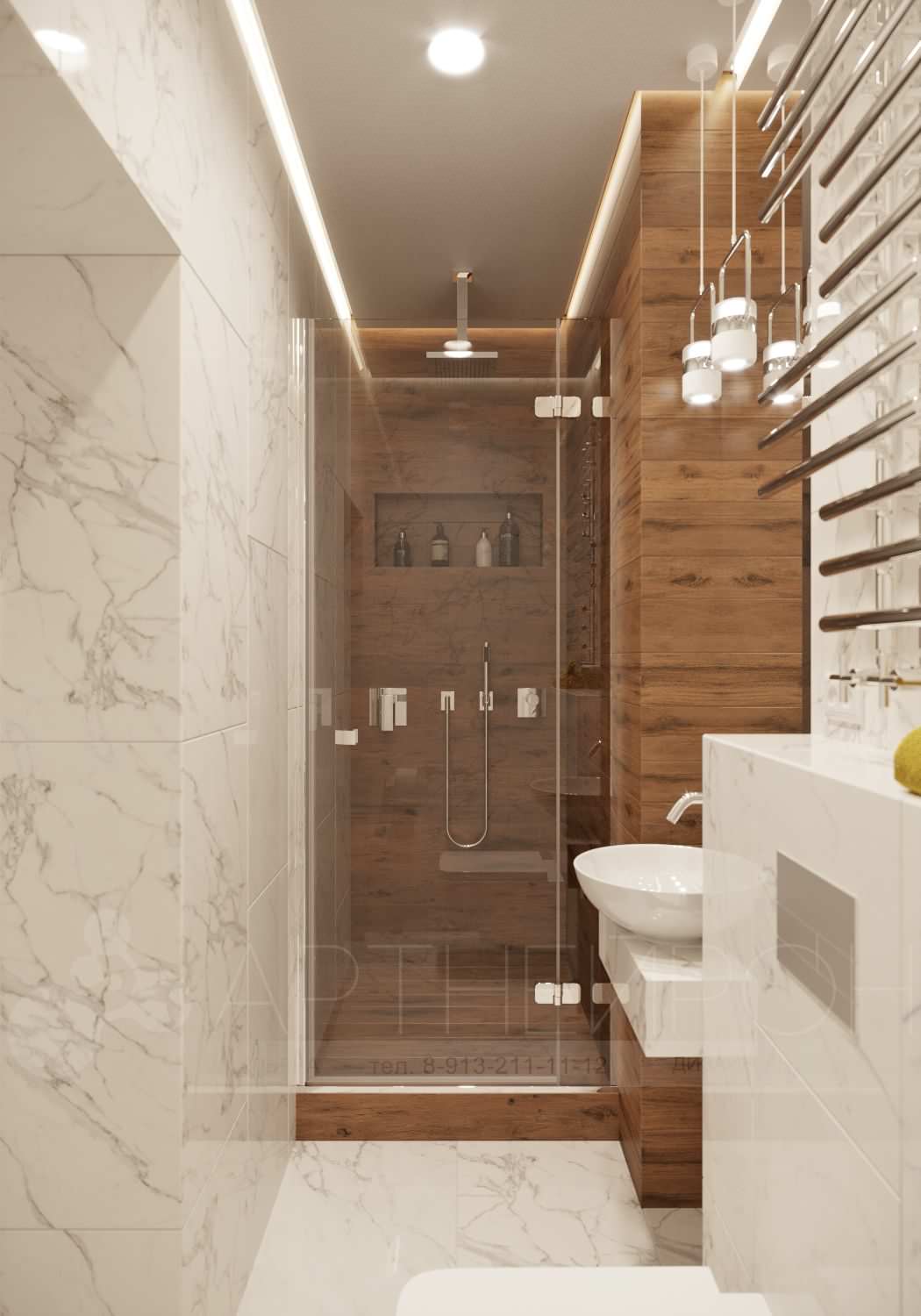 Интерьер санузла + душ