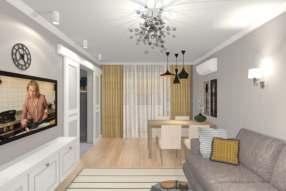 Дизайн-проект с перепланировкой в трехкомнатной квартире в панельном доме