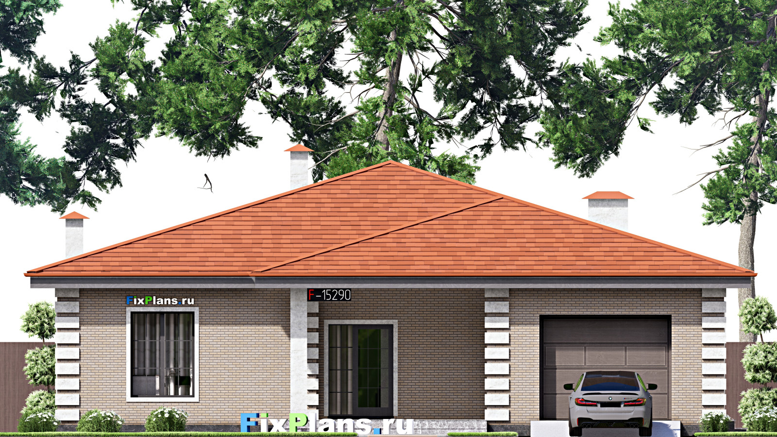 Проект одноэтажного дома 15х19м S200м2 F-15290