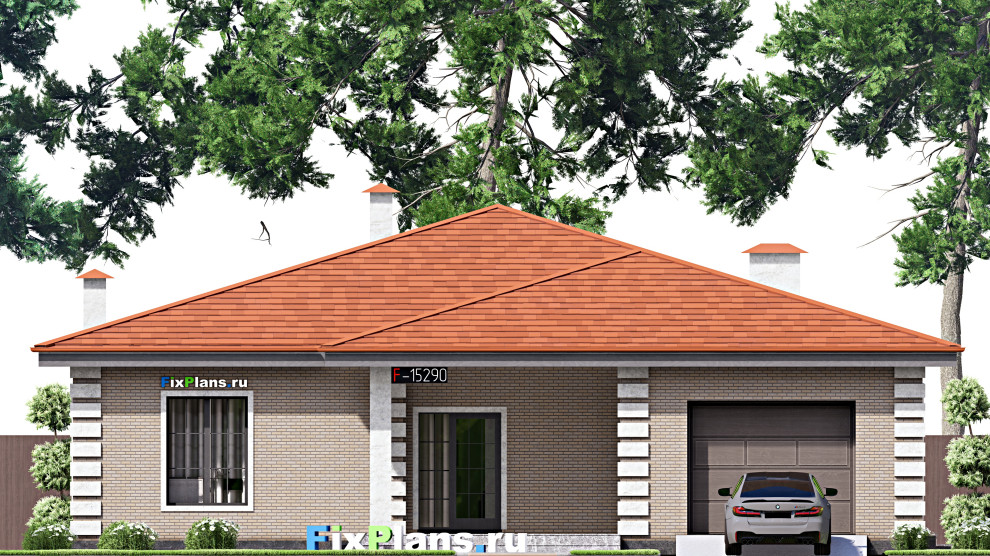 Проект одноэтажного дома 15х19м S200м2 F-15290