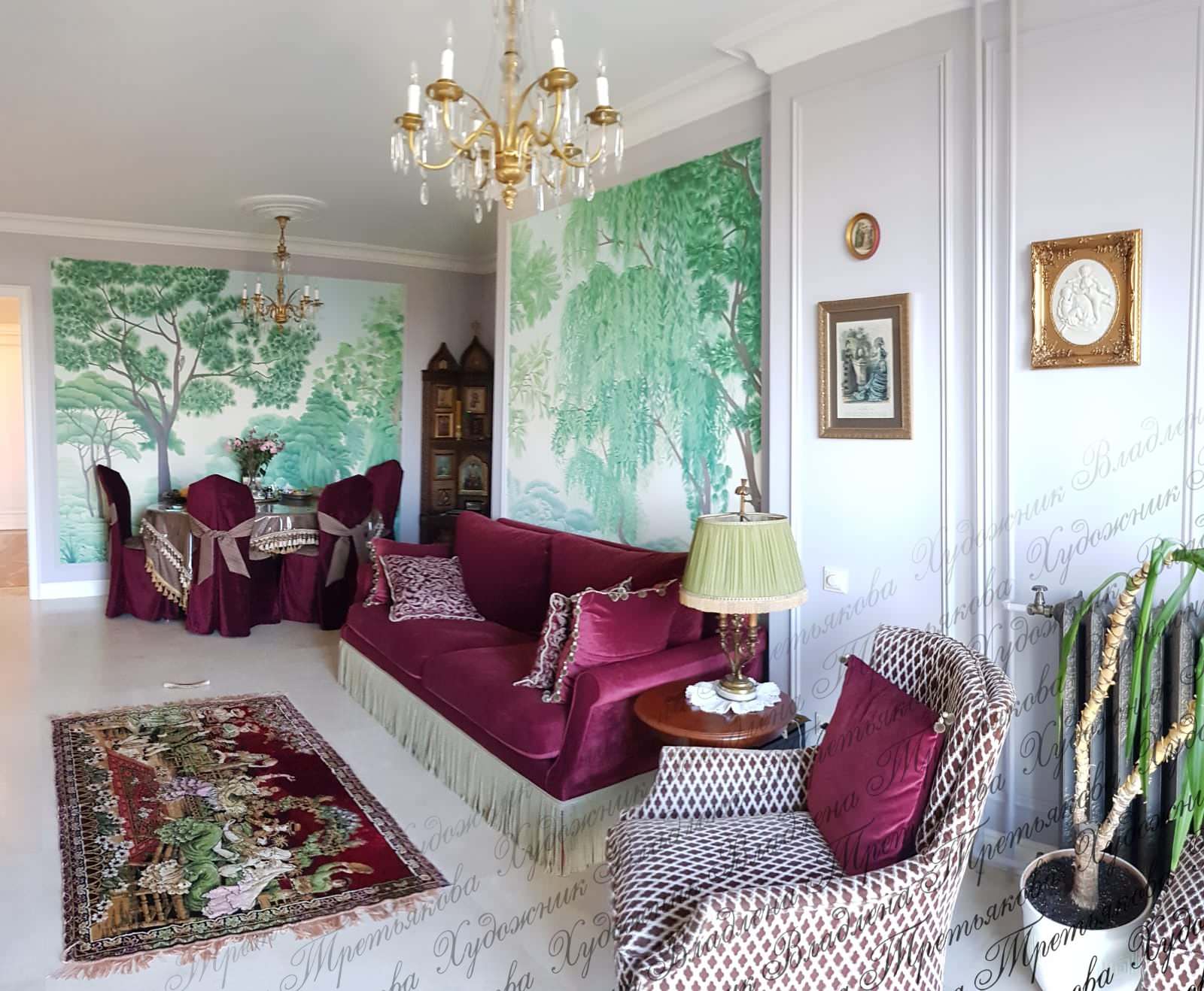 Обложка проекта: Роспись в гостиной