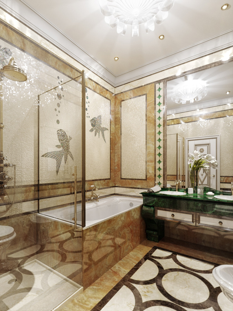 Интерьер в стиле ар-деко с элементами дикой природы