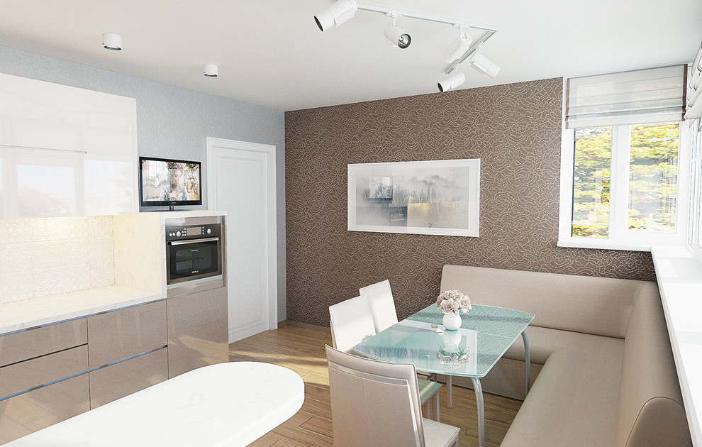 Картира в холодных оттенках с элементами неоклассики