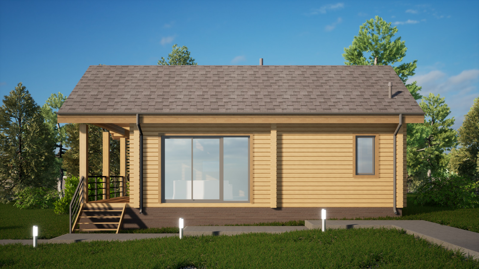 Обложка проекта: Проект гостевого дома из клееного бруса