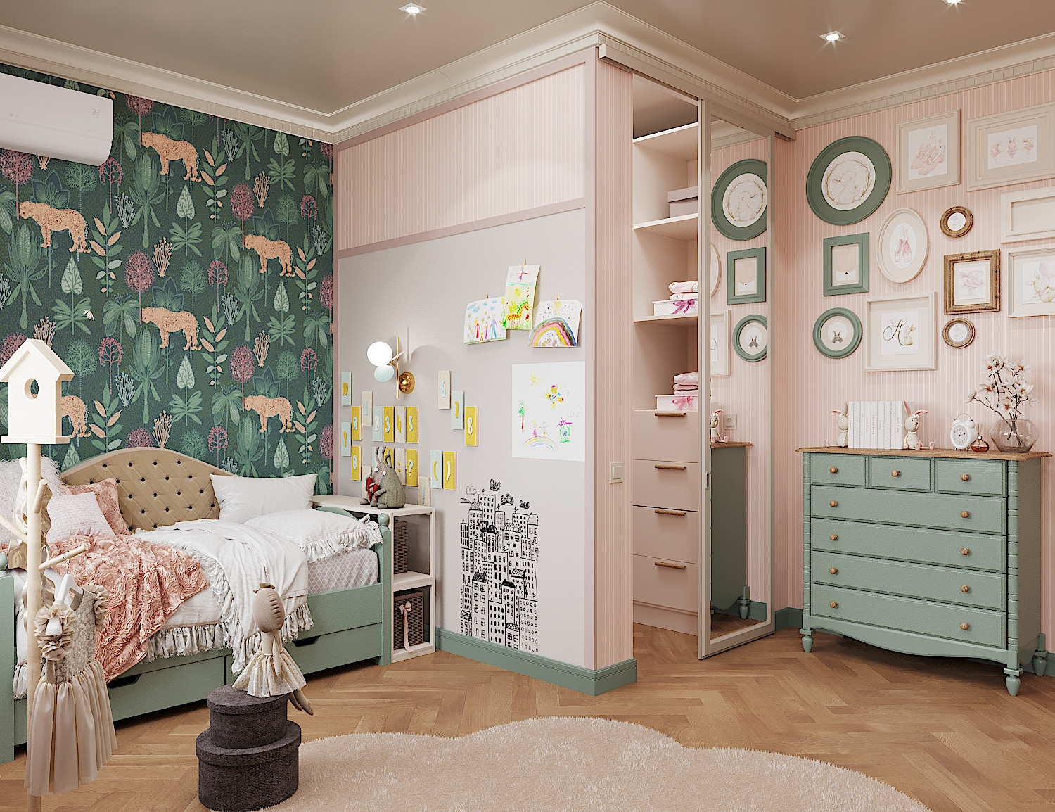 Дизайн интерьера 2го этажа загородного дома