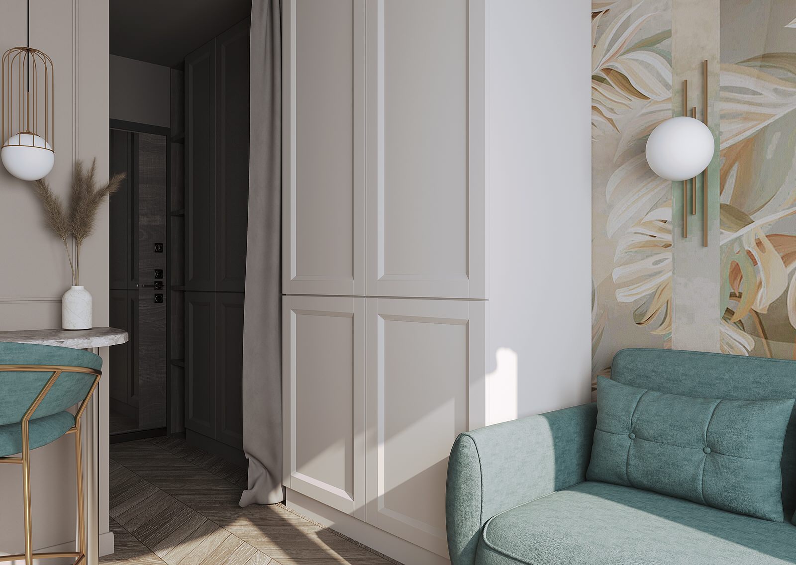 Проект студии 14 кв.м.