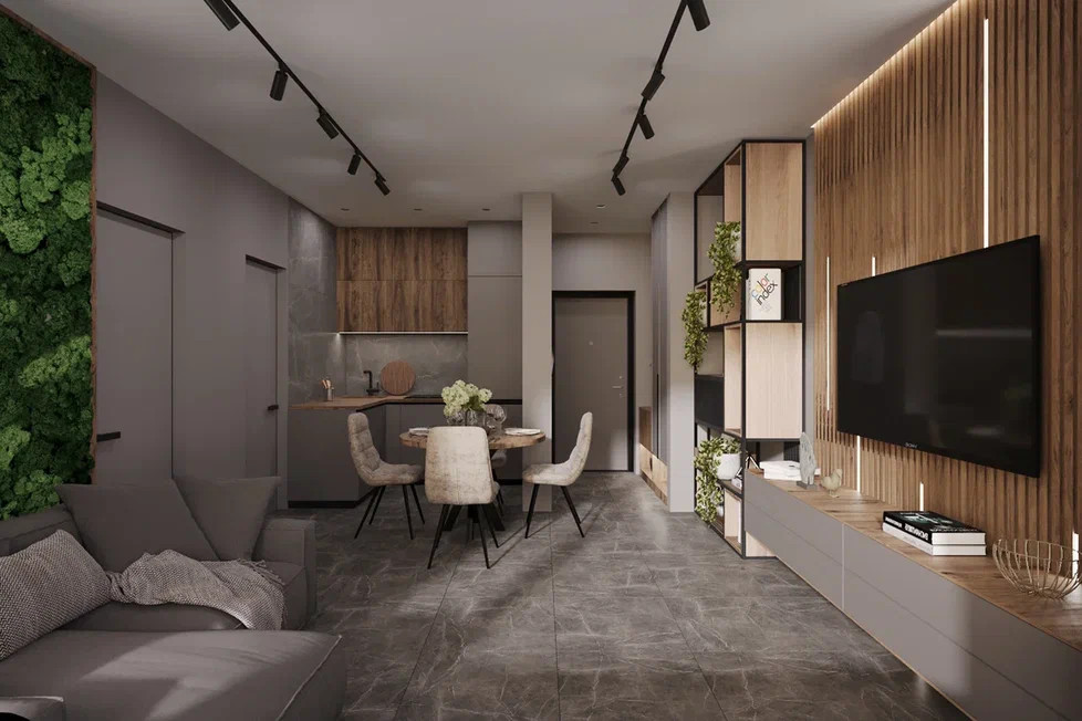 Ремонт квартиры для молодого человека в теплых тоннах