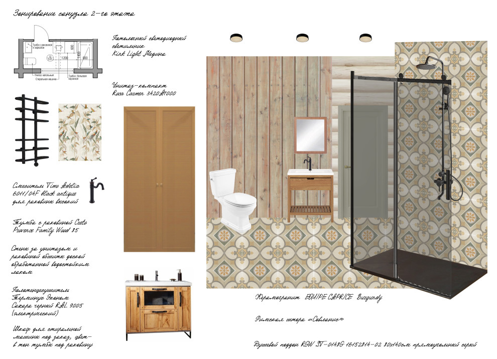 Концепт санузла (второй этаж). Вариант 1