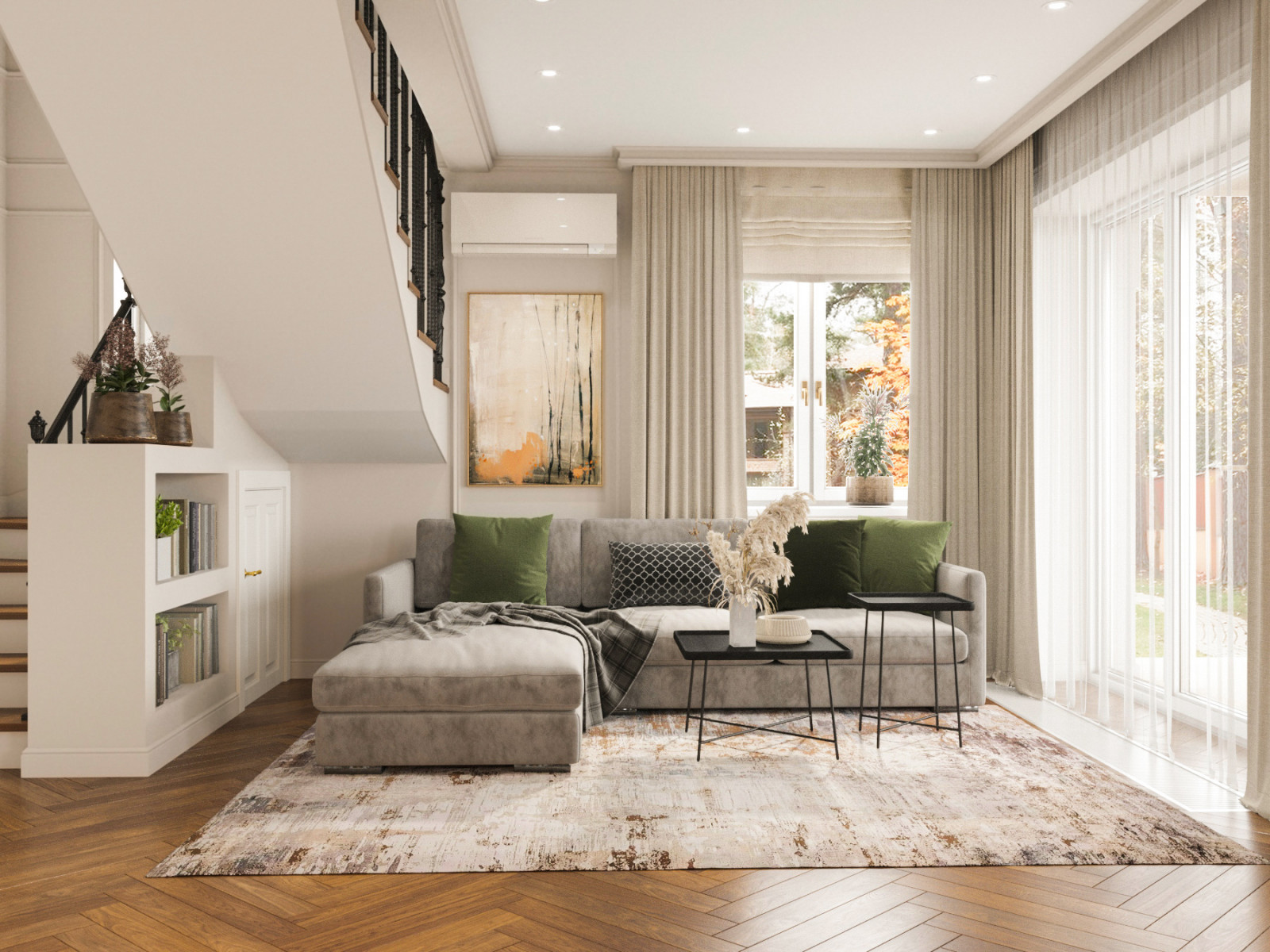 Обложка проекта: Загородный дом в неоклассике— 134м²