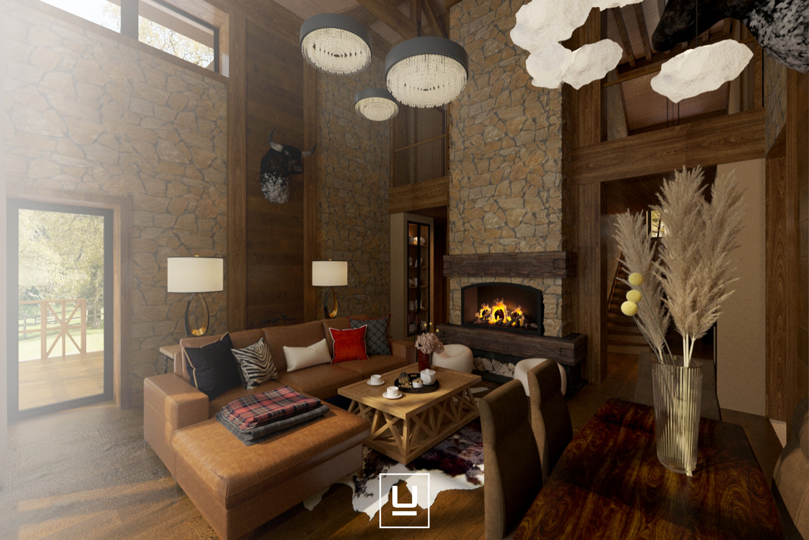 ДОМ В СТИЛЕ ШАЛЕ (91,4 КВ.М - ГОСТИНАЯ, КУХНЯ, ЛЕСТНИЦА)