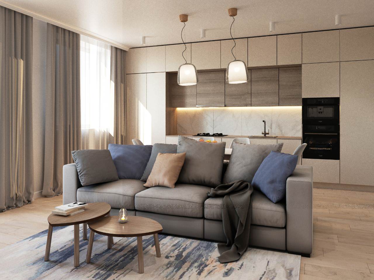 Обложка проекта: Дизайн проект квартиры 73кв.м. в пос. Зубово ЖК "Зубово-Лайф 2" для семейной