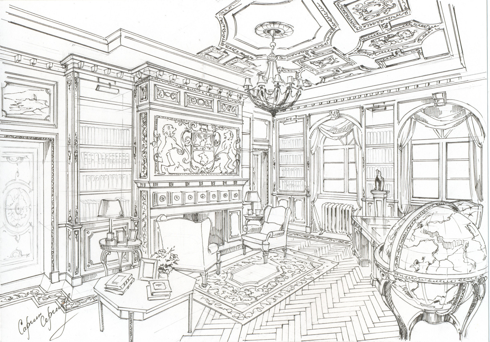 Акварельные эскизы. Загородный дом в Екатеринбурге.