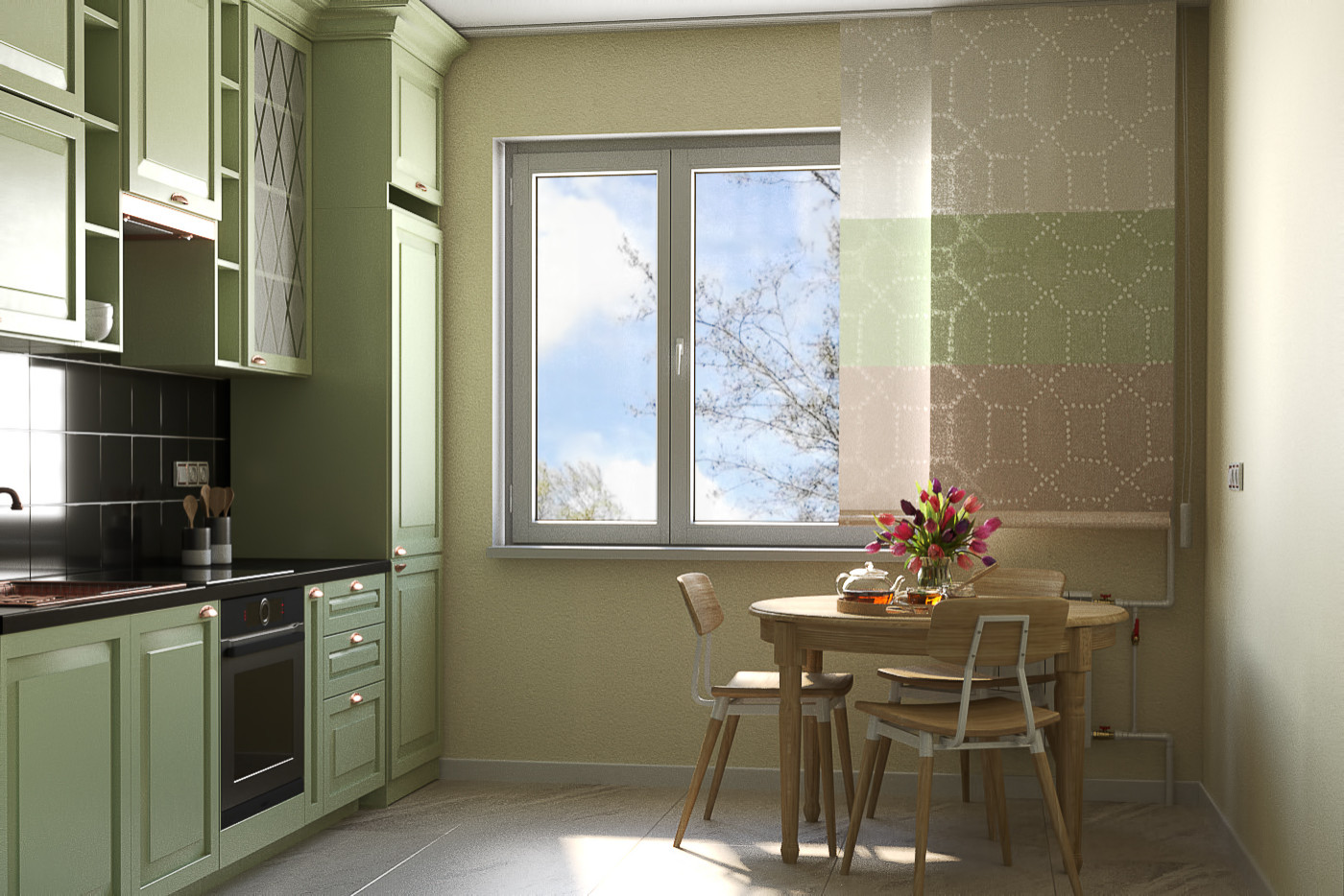 Визуализация кухни 3х2 метра в однушке