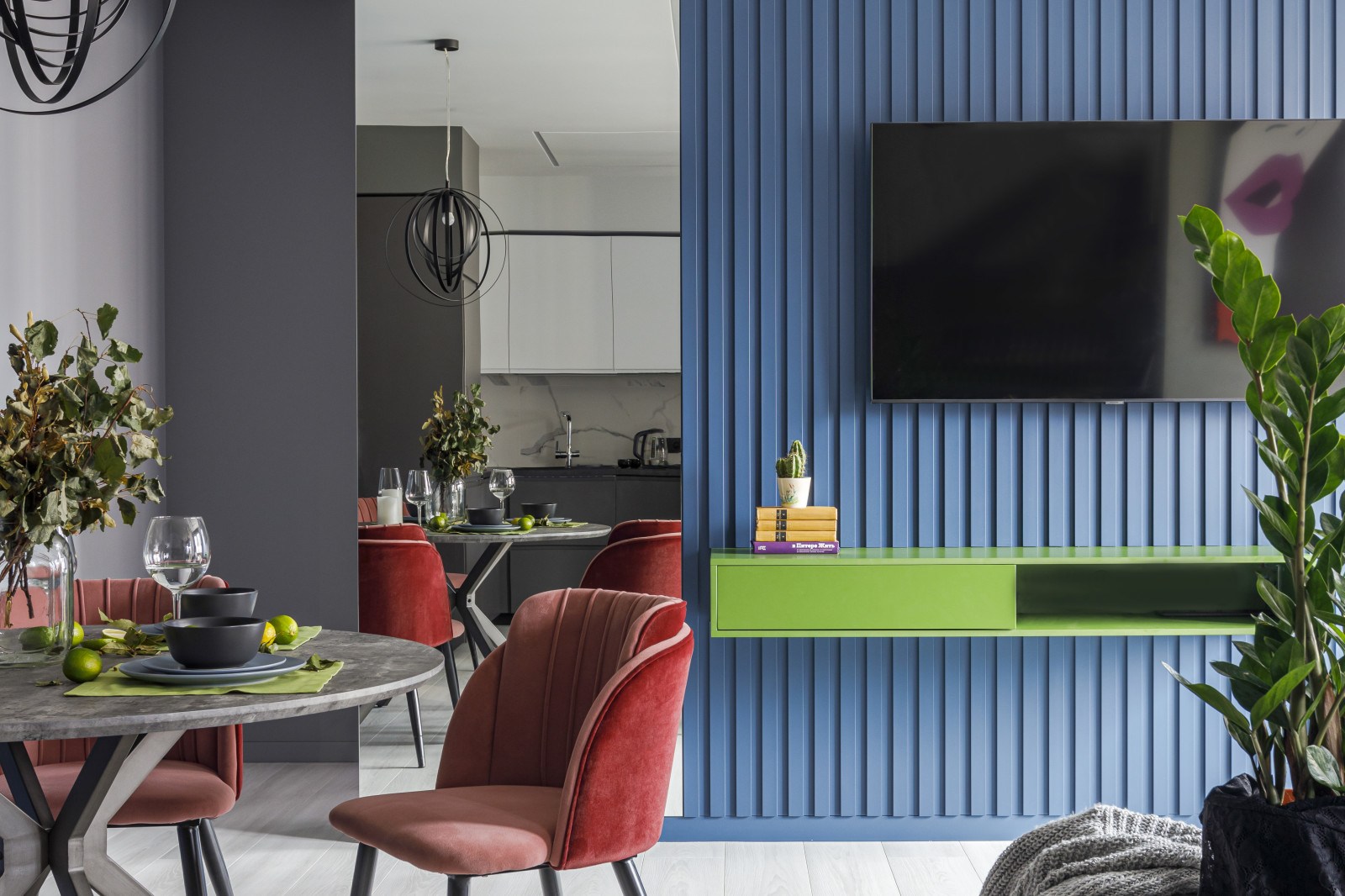 Private apartment with comics wall art.