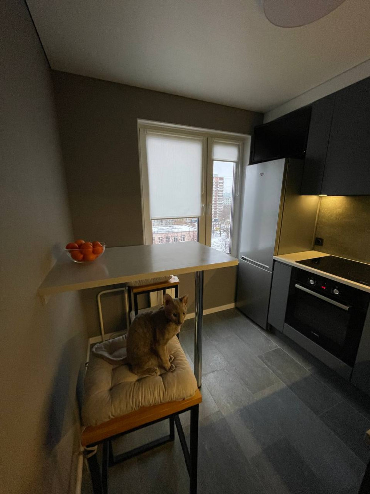 Реализация кухни по дизайн-проекту в однокомнатной квартире, 2022