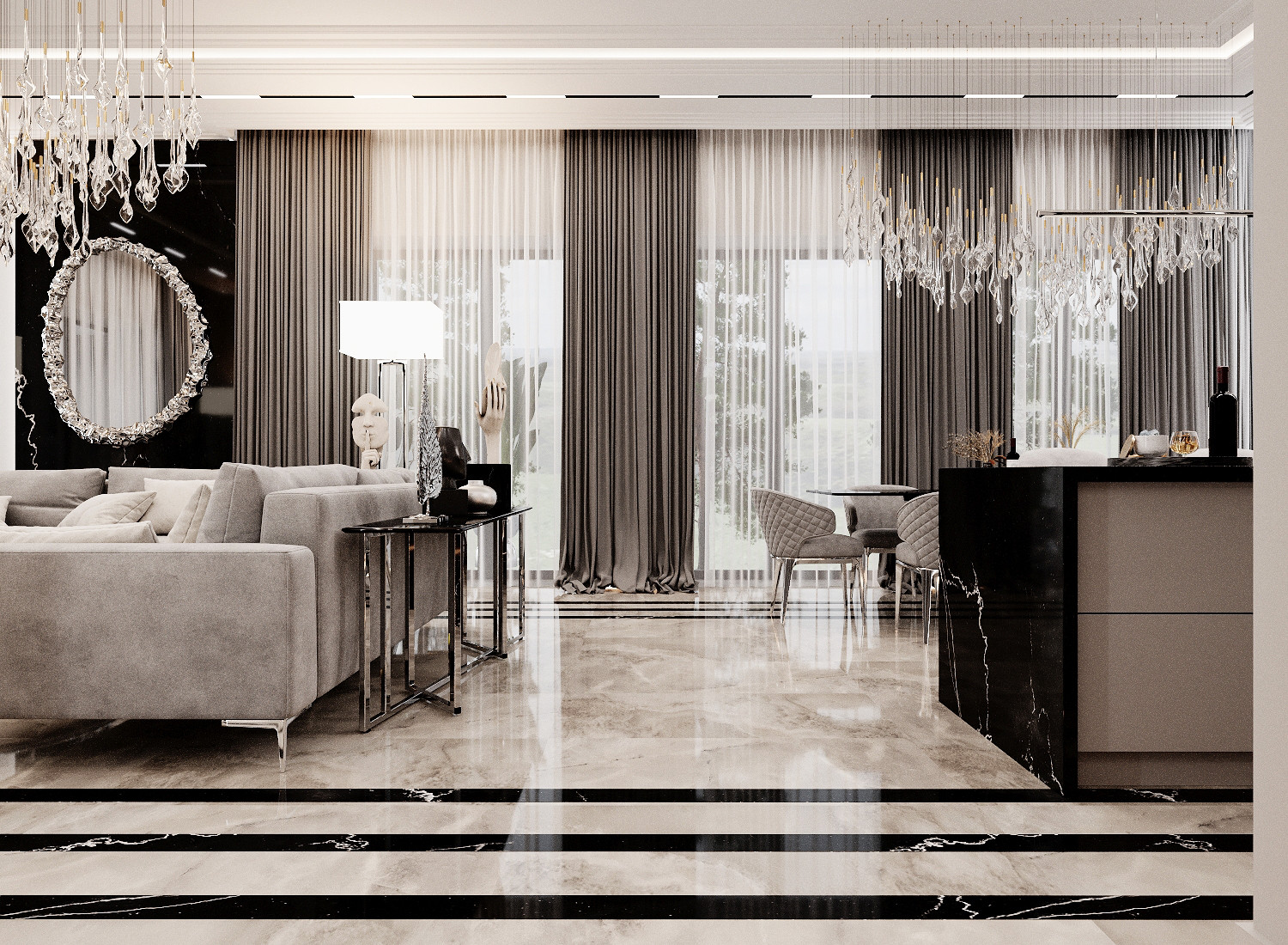 Дизайн гостиной в частном доме