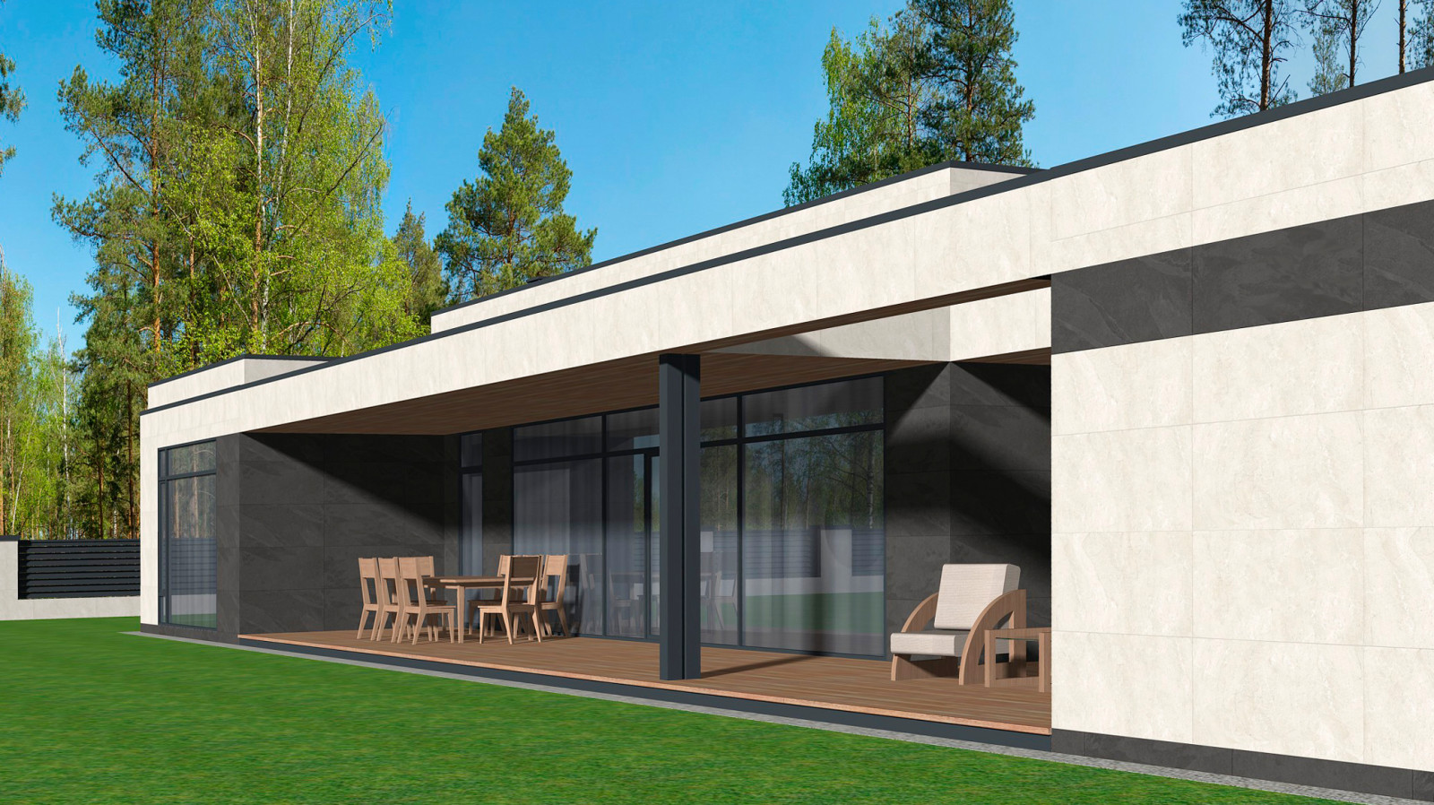 Проект дома L-258-G в стиле минимализм