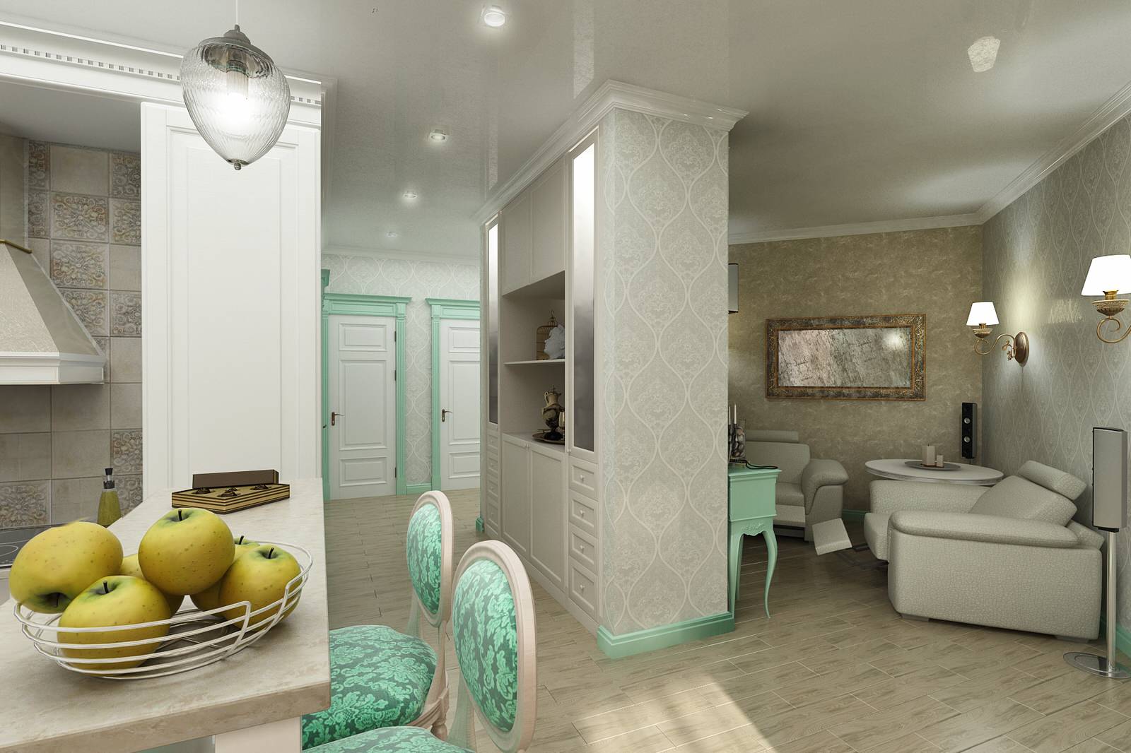 Дизайн интерьеров 3х комнатной квартиры.Классика.