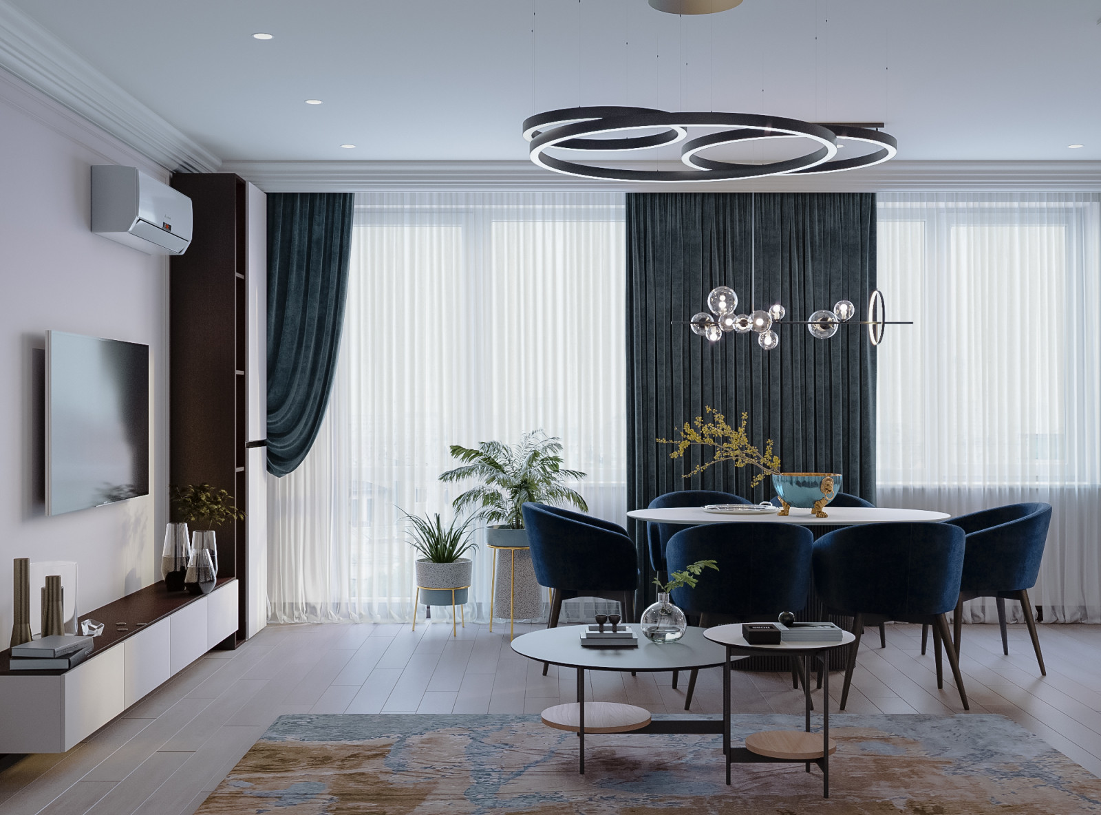 Современная квартира с элементами неоклассики