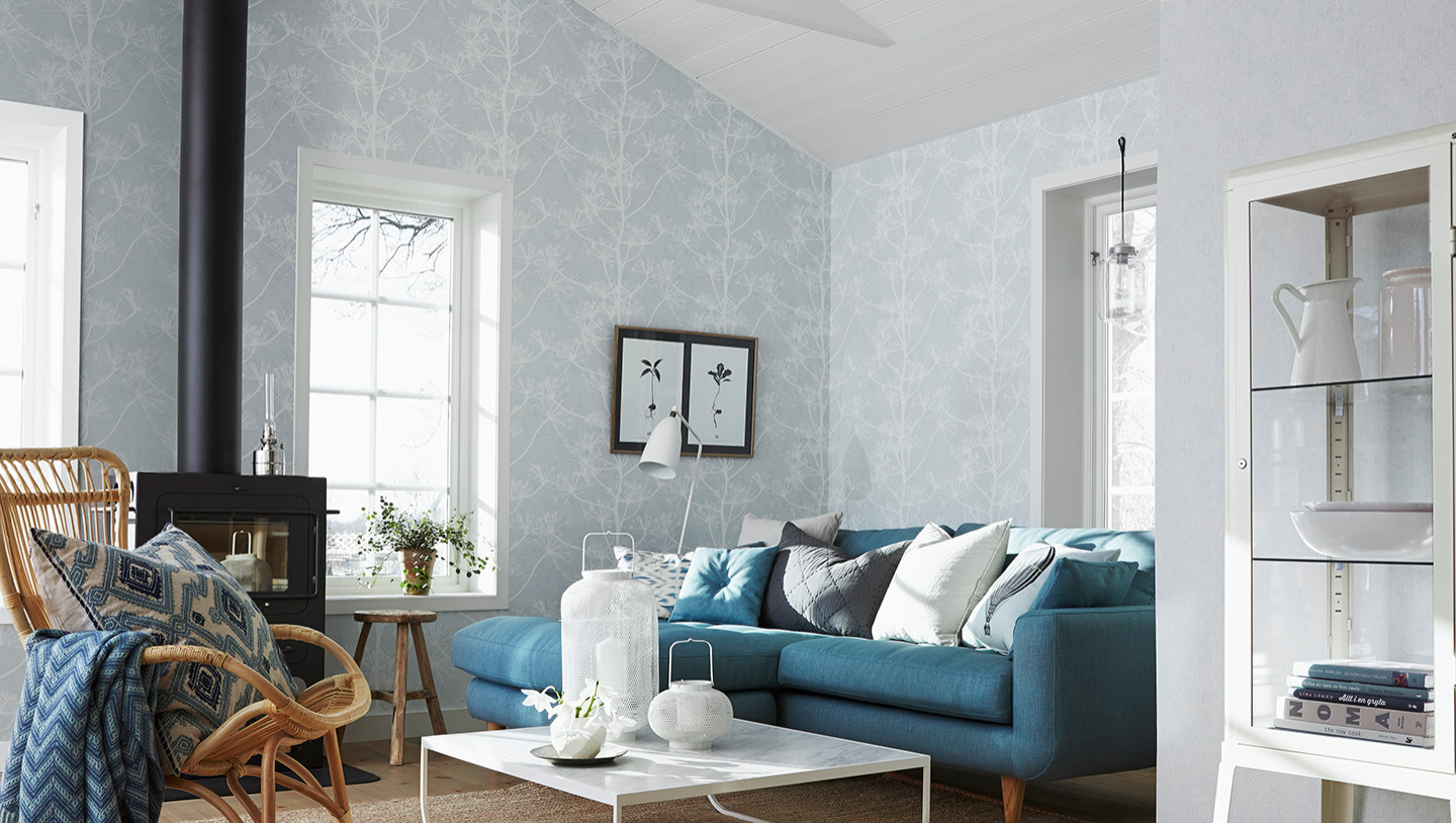 шведские обои в интерьере