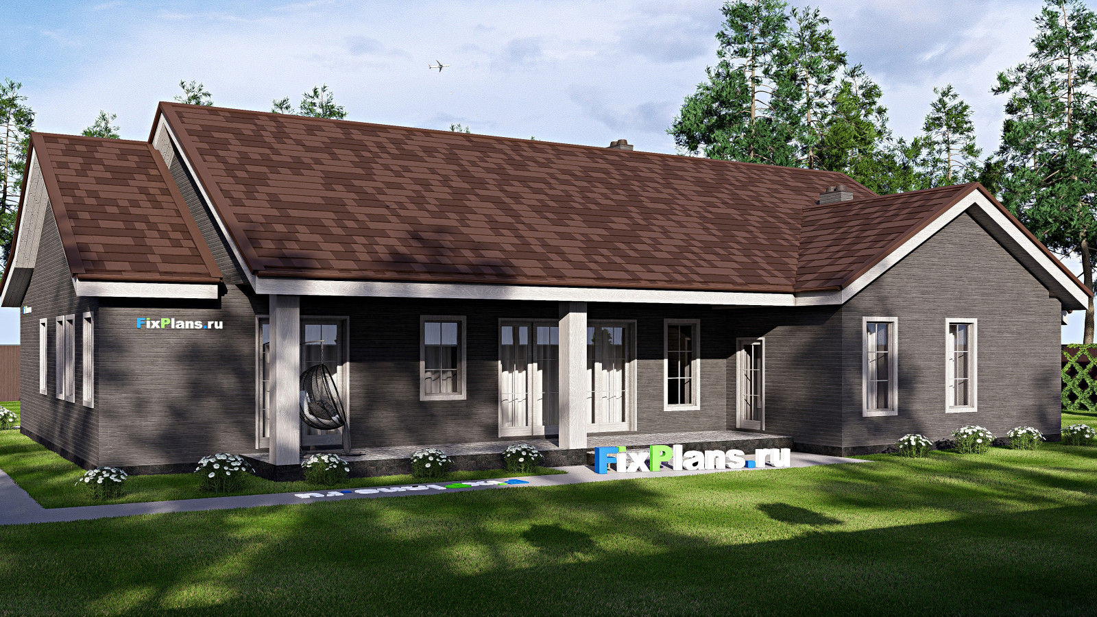 Проект одноэтажного дома 18х22м S248м2 F-17117