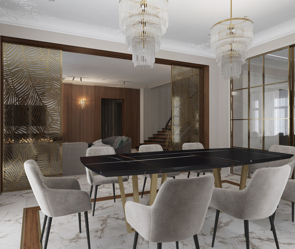 Дизайн-проект  1 этажа в загородном доме