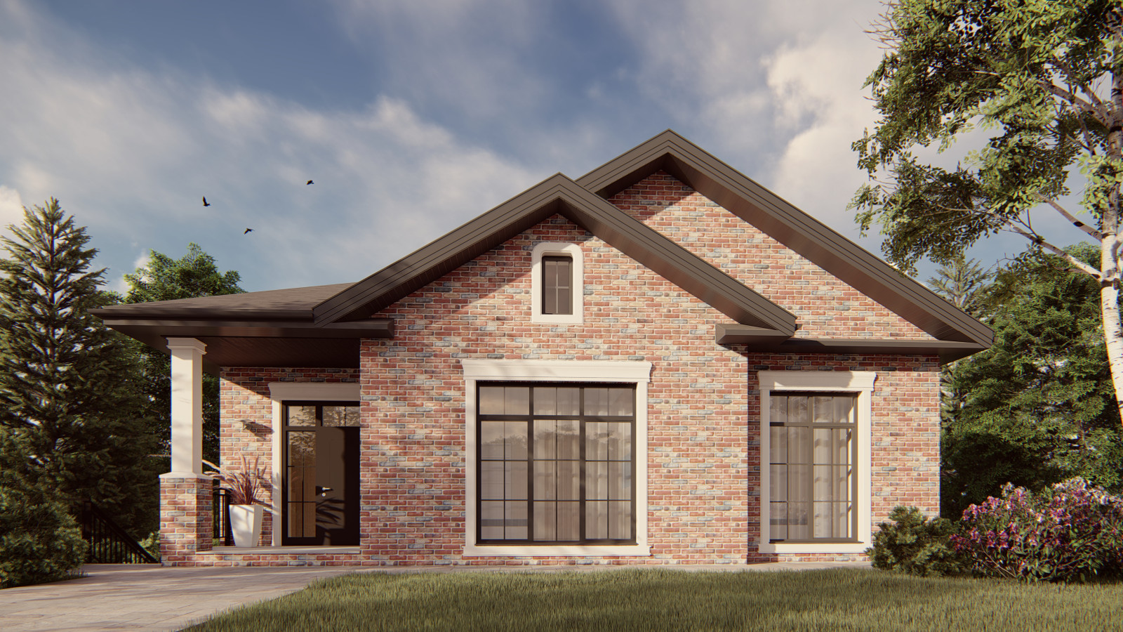 Обложка проекта: Одноэтажный дом с цокольным этажом